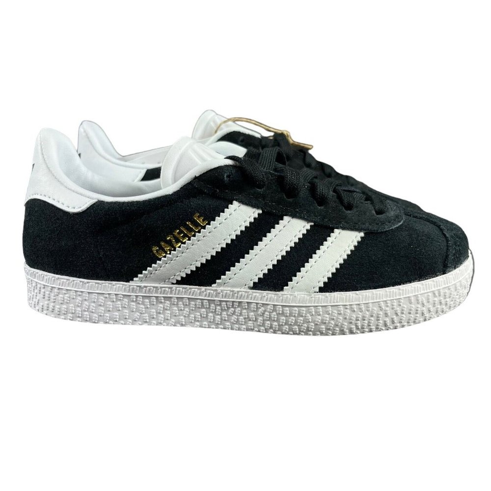 Adidas Originals Gazelle Black White Gold Suede Shoes BB2507 Youth Size …